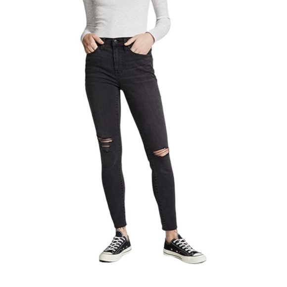 Madewell Denim - Madewell Distressed Black High Riser Skinny Jeans